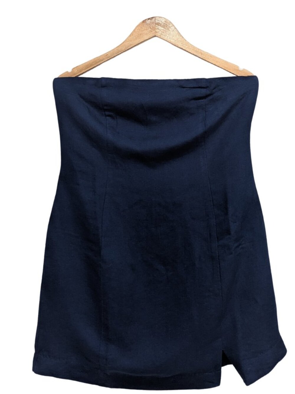 French Connection Strapless Linen Mini Dress Navy 10 NWT - Picture 5 of 13